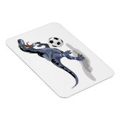 Illustration eines Raptor Dinosauriers, der Fußbal Magnet (Rechte Seite)