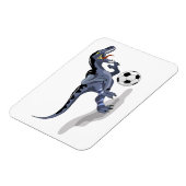 Illustration eines Raptor Dinosauriers, der Fußbal Magnet (Linke Seite)
