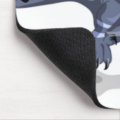 Illustration eines Raptor Dinosauriers, der Fußbal Mousepad (Ecke)