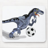 Illustration eines Raptor Dinosauriers, der Fußbal Mousepad (Vorne)