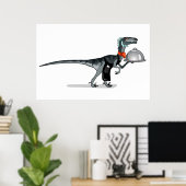 Illustration eines Raptor Food Kellners. Poster (Heimbüro)