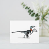 Illustration eines Raptor Food Kellners. Postkarte (Stehend Vorderseite)