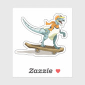 Illustration eines Raptor Skateboarding. Aufkleber (Blatt)