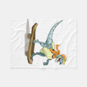 Illustration eines Raptor Skateboarding. Fleecedecke (Vorderseite (Horizontal))