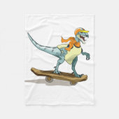 Illustration eines Raptor Skateboarding. Fleecedecke (Vorderseite)