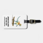 Illustration eines Raptor Skateboarding. Gepäckanhänger (Vorderseite horizontal)