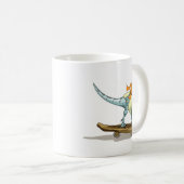 Illustration eines Raptor Skateboarding. Kaffeetasse (VorderseiteRechts)