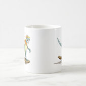 Illustration eines Raptor Skateboarding. Kaffeetasse (Mittel)