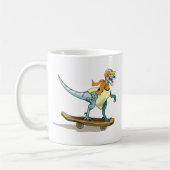 Illustration eines Raptor Skateboarding. Kaffeetasse (Links)