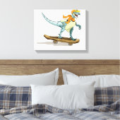 Illustration eines Raptor Skateboarding. Leinwanddruck (Insitu (Schlafzimmer))