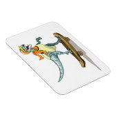 Illustration eines Raptor Skateboarding. Magnet (Rechte Seite)