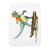 Illustration eines Raptor Skateboarding. Magnet (Vertikal)