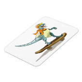 Illustration eines Raptor Skateboarding. Magnet (Linke Seite)