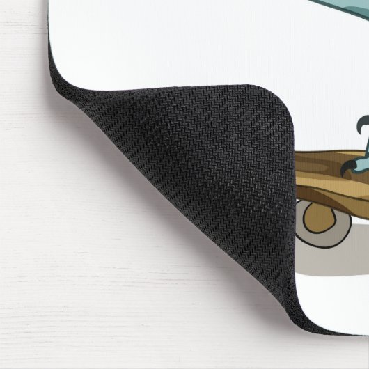 Illustration eines Raptor Skateboarding. Mousepad (Ecke)