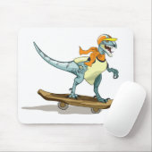 Illustration eines Raptor Skateboarding. Mousepad (Mit Mouse)