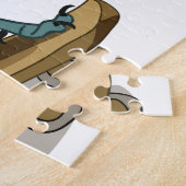 Illustration eines Raptor Skateboarding. Puzzle (Seite)