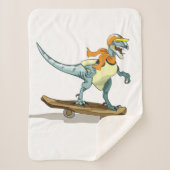 Illustration eines Raptor Skateboarding. Sherpadecke (Vorderseite)
