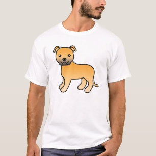 Illustration eines rehbraunen Staffordshire Bull T T-Shirt