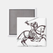 Illustration eines Rittertempels Magnet (Vorderseite/Rückseite)