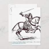 Illustration eines Rittertempels Postkarte (Vorne/Hinten)