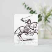 Illustration eines Rittertempels Postkarte (Stehend Vorderseite)