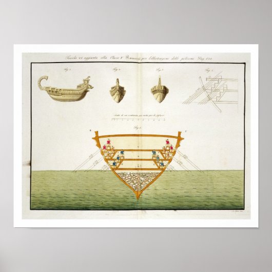 Illustration eines römischen Polyrems, Platte 26,  Poster (Vorne)
