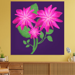 Illustration eines rosa Blumenstraußes   Handgezei Leinwanddruck