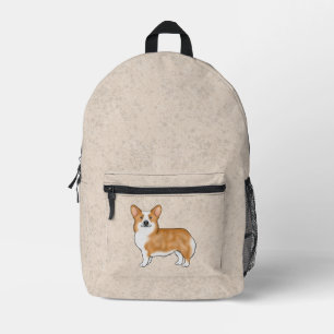 Illustration eines roten Pembroke Welsh Corgi süße Bedruckter Rucksack
