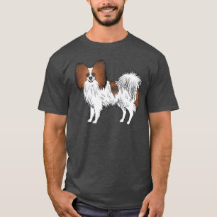 Illustration eines roten Sable-Papillon-Hundes als T-Shirt