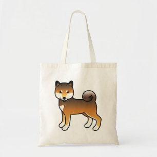 Illustration eines roten Sesam-Shiba-Inu-Hundes al Tragetasche