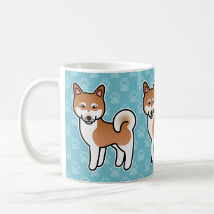 Illustration eines roten und weißen Alaskan Klee K Kaffeetasse
