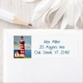 Illustration eines roten und weißen Leuchtturms (Insitu)