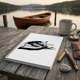 Illustration eines Ruderboots in schwarz-weiß naut Planer