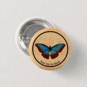 Illustration eines Schmetterlings im Vintage-Stil Button (Vorne & Hinten)