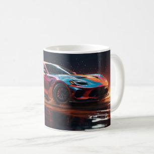 Illustration eines schnellen modernen Sportwagens Kaffeetasse