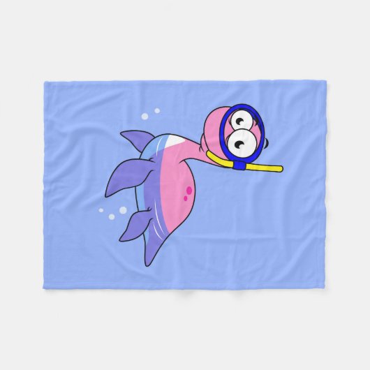 Illustration eines schnorchelnden Loch Ness Monste Fleecedecke (Vorderseite (Horizontal))