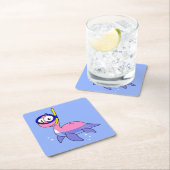 Illustration eines schnorchelnden Loch Ness Monste Rechteckiger Pappuntersetzer (Vor Ort)