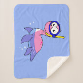 Illustration eines schnorchelnden Loch Ness Monste Sherpadecke (Vorderseite)