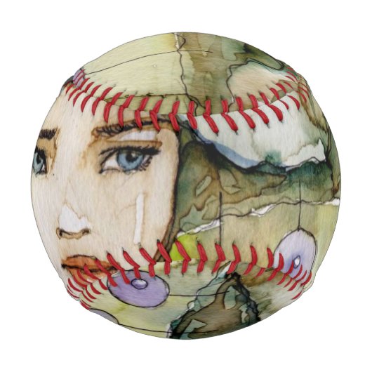 Illustration eines schönen, zarten Mädchens Baseball (Vorderseite)