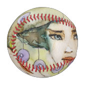 Illustration eines schönen, zarten Mädchens Baseball (Vorderseite Links)