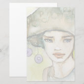 Illustration eines schönen, zarten Mädchens Briefpapier (Vorne/Hinten)