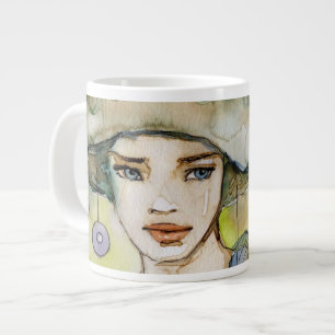 Illustration eines schönen, zarten Mädchens Jumbo-Tasse