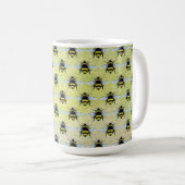 Illustration eines Schwarms von Honig-Hummeln Kaffeetasse (VorderseiteRechts)