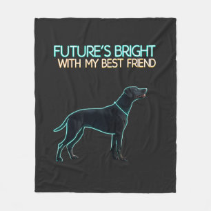Illustration eines schwarzen Labrador-Hundes Fleecedecke