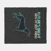 Illustration eines schwarzen Labrador-Hundes Fleecedecke (Vorderseite (Horizontal))