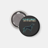 Illustration eines schwarzen Labrador-Hundes Magnet (Vorderseite/Rückseite)