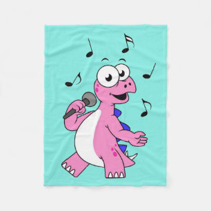 Illustration eines singenden Stegosaurus. Fleecedecke