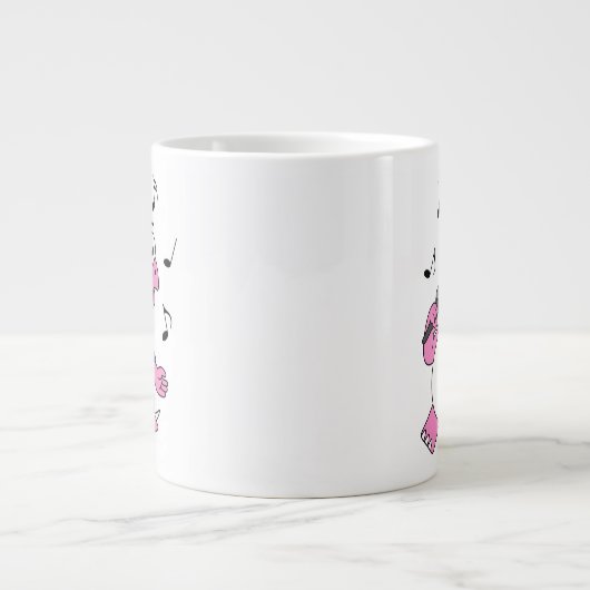 Illustration eines singenden Stegosaurus. Jumbo-Tasse (Vorderseite)
