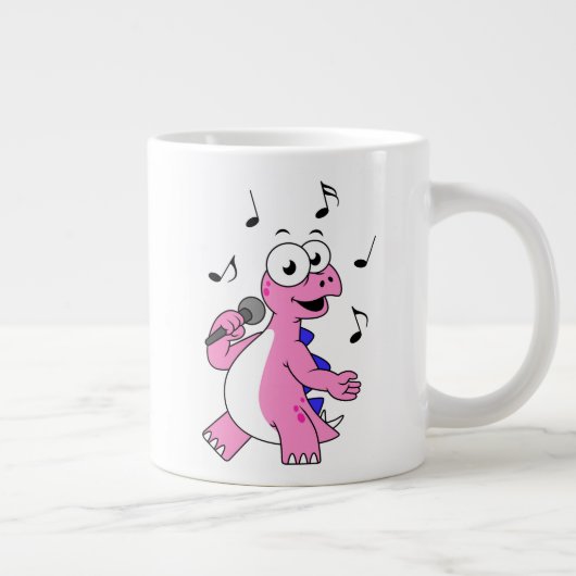Illustration eines singenden Stegosaurus. Jumbo-Tasse (Rechts)