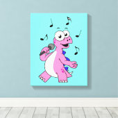 Illustration eines singenden Stegosaurus. Leinwanddruck (Insitu (Holzboden))